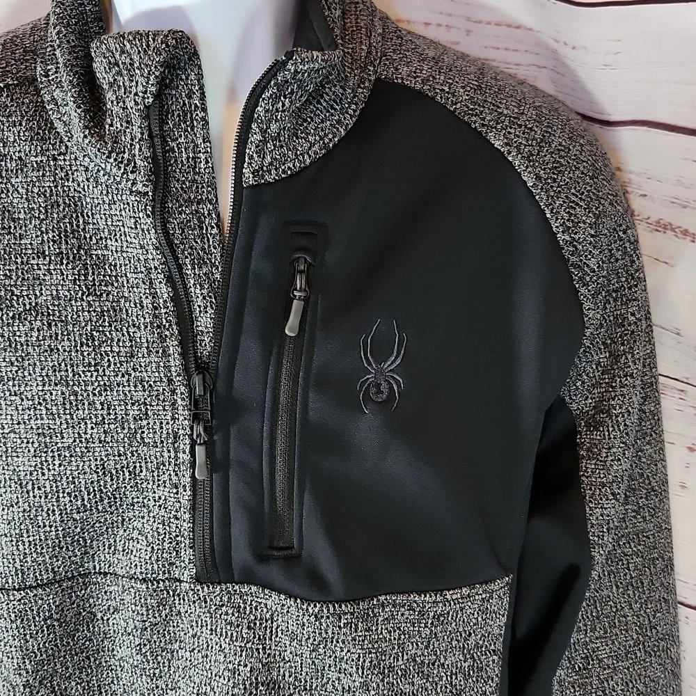 Spyder Men's Half Zip Sweater Gait Knit Pullover Jacket